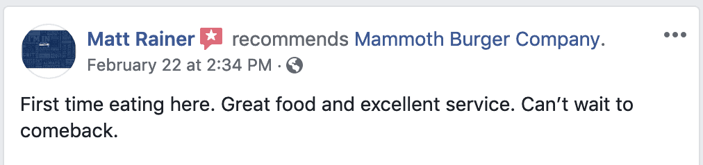 mammoth facebook page review